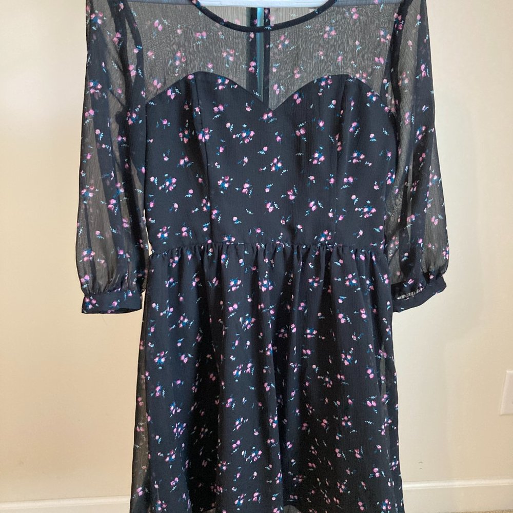 3 for $10 | Black floral Lauren Conrad dress- size 6